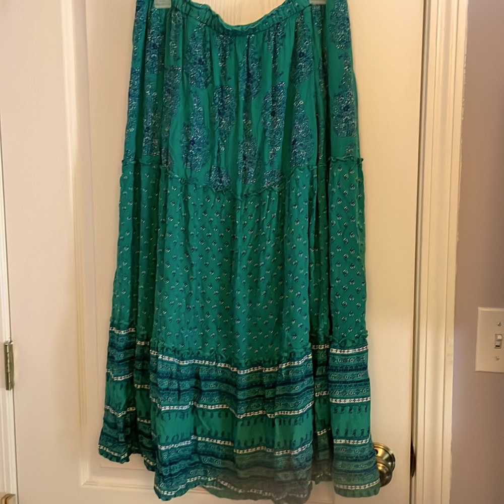 Medium Blue/Green Old Navy Maxi Skirt